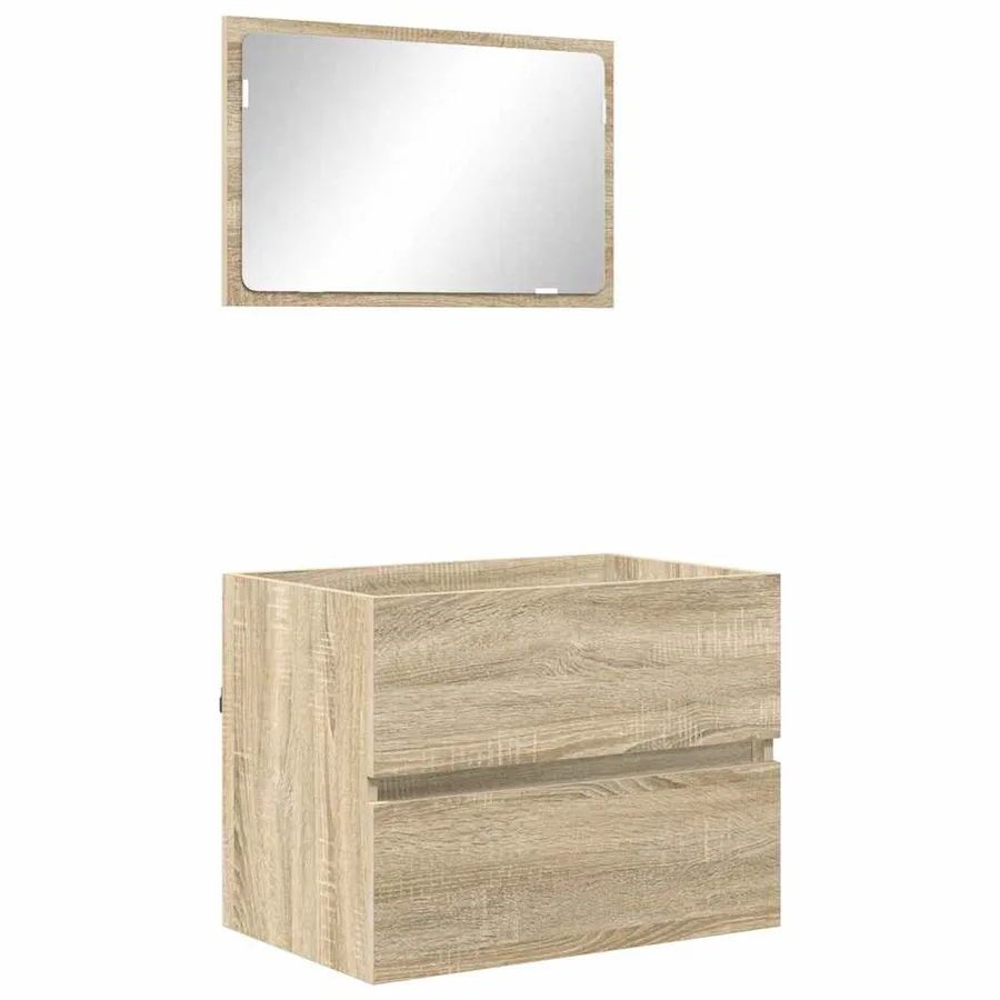 Ensemble de mobilier de salle de bain avec tiroir Chêne Sonoma - 2