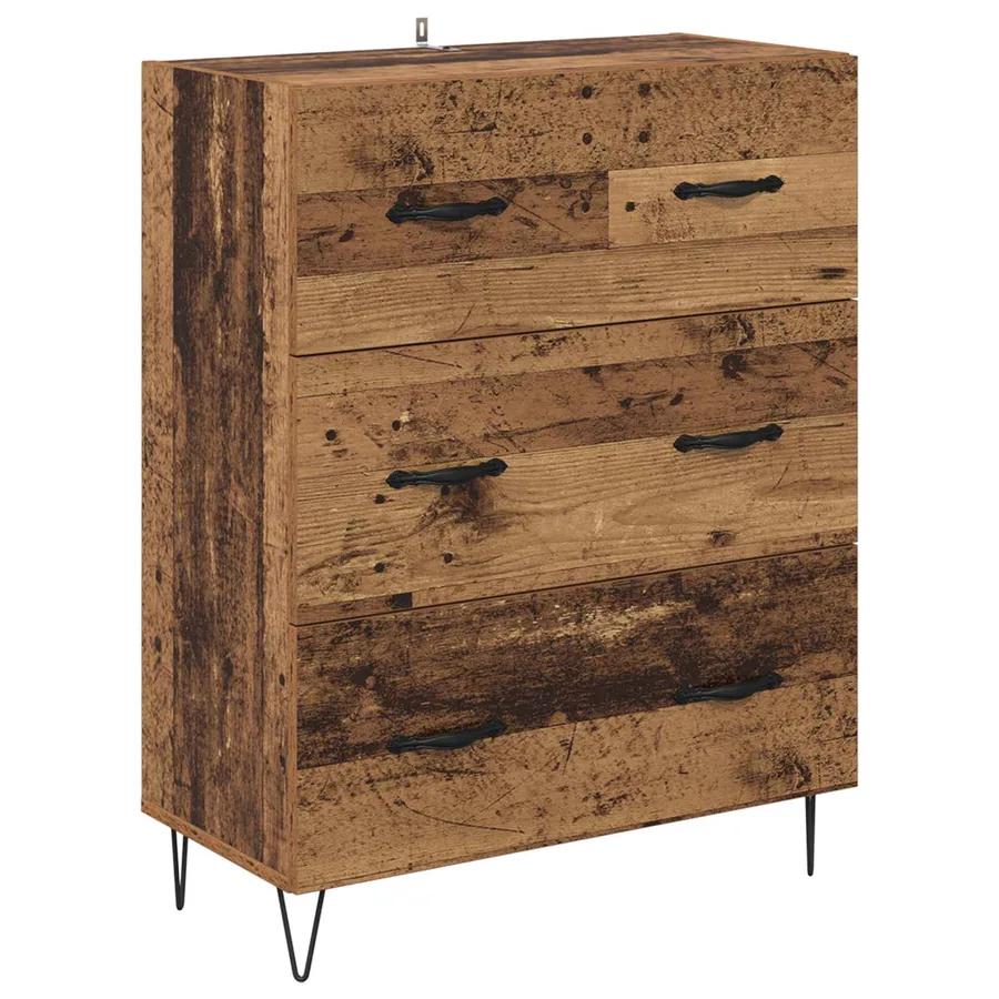 Haut Armoire avec tiroir 2 pcs Bois ancien Bois d'ingénierie - 6