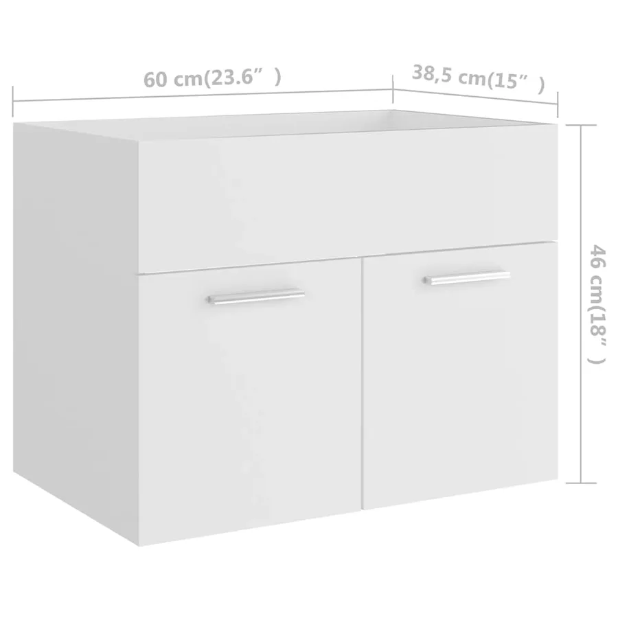 Ensemble de meubles salle de bain 2 pcs Blanc Bois d'ingénierie - 16