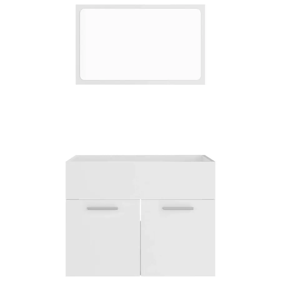 Ensemble de meubles salle de bain 2 pcs Blanc Bois d'ingénierie - 5