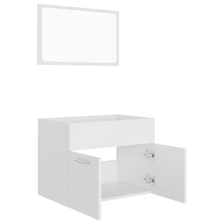 Ensemble de meubles salle de bain 2 pcs Blanc Bois d'ingénierie - 6
