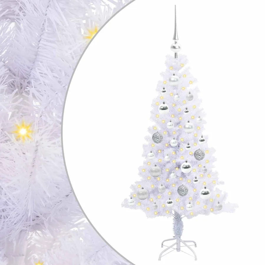 Sapin de Noël artificiel avec 150 LED Blanc 120 cm PVC et Acier - 2