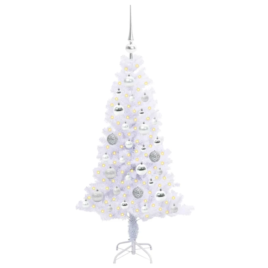 Sapin de Noël artificiel avec 150 LED Blanc 120 cm PVC et Acier - 3