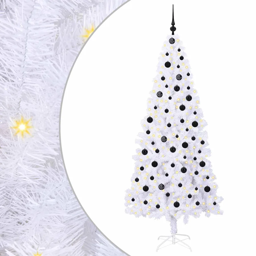 Sapin de Noël artificiel avec 300 LED Blanc 210 cm PVC et Acier - 2