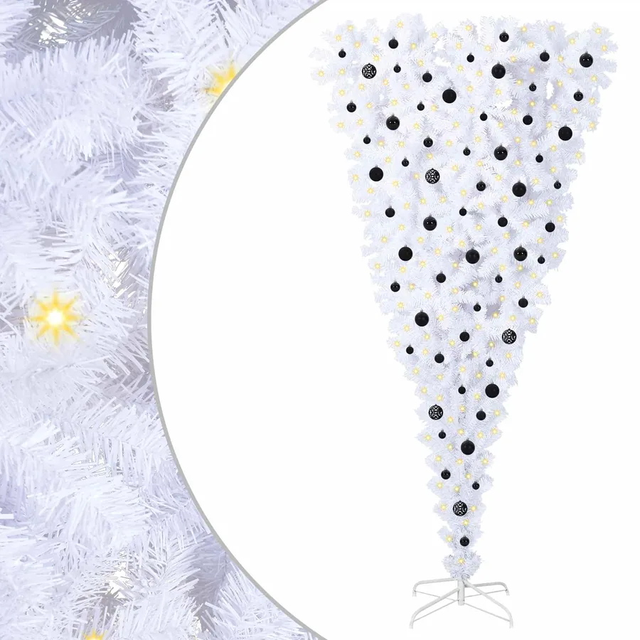 Sapin de Noël artificiel avec 300 LED Blanc 240 cm PVC et Acier - 2