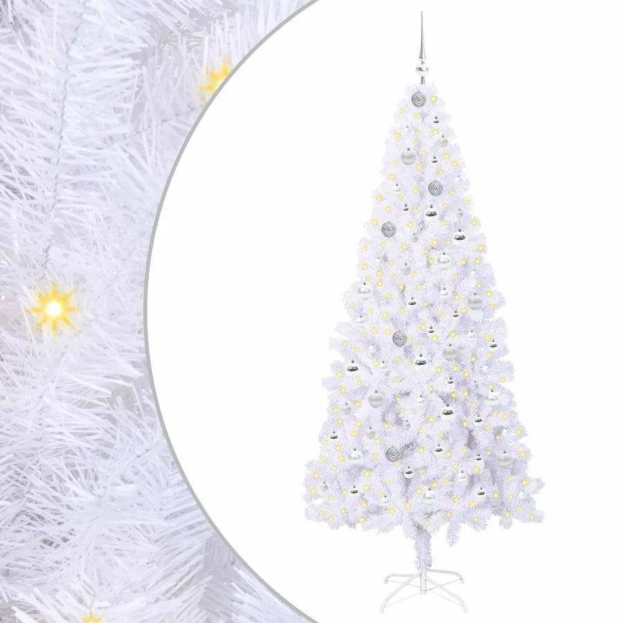 Sapin de Noël artificiel avec 300 LED Blanc 210 cm PVC et Acier - 2