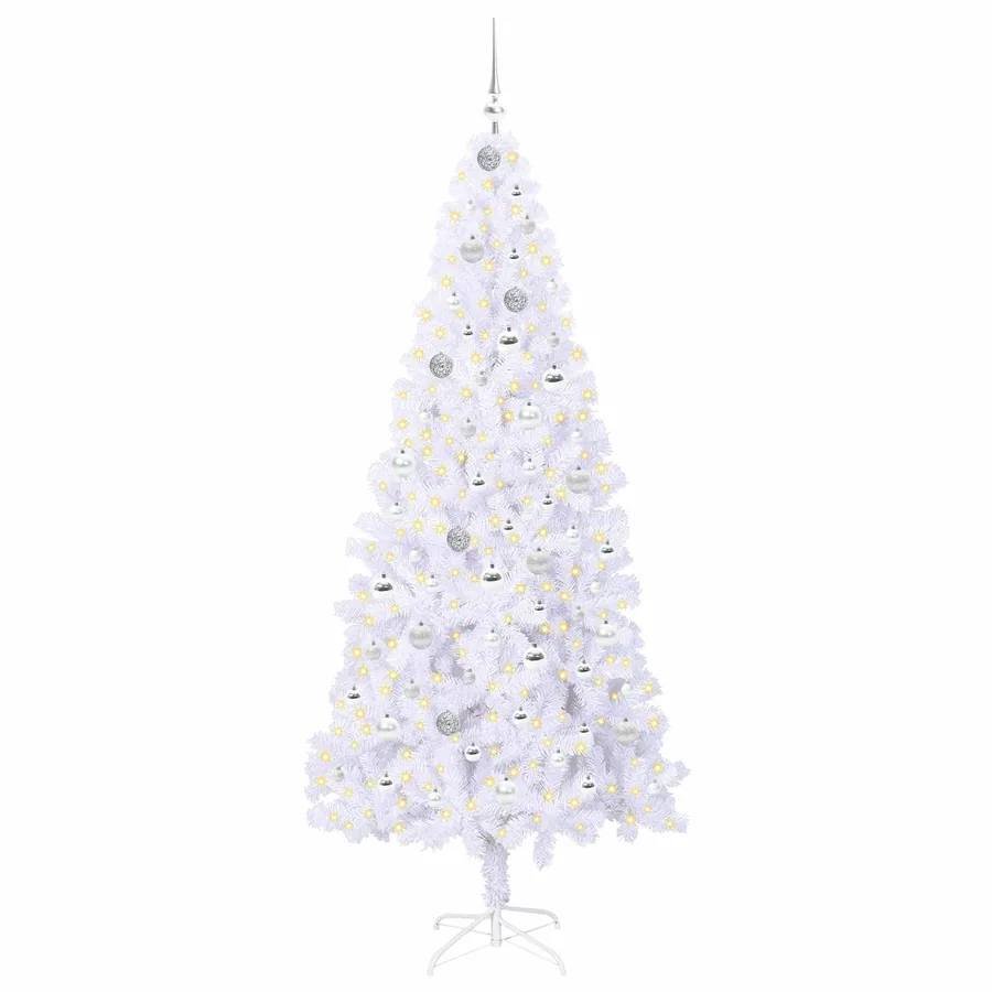 Sapin de Noël artificiel avec 300 LED Blanc 210 cm PVC et Acier - 3