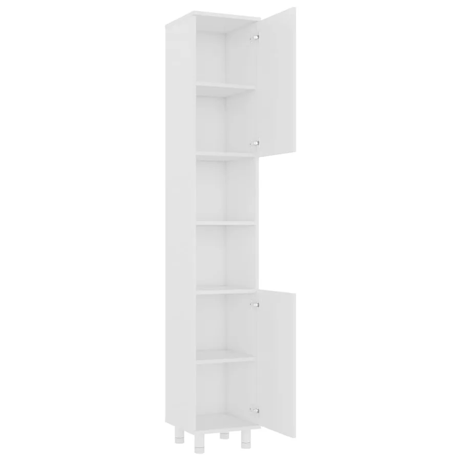 Armoire de salle de bain Blanc 30x30x179 cm Bois d'ingénierie - 4