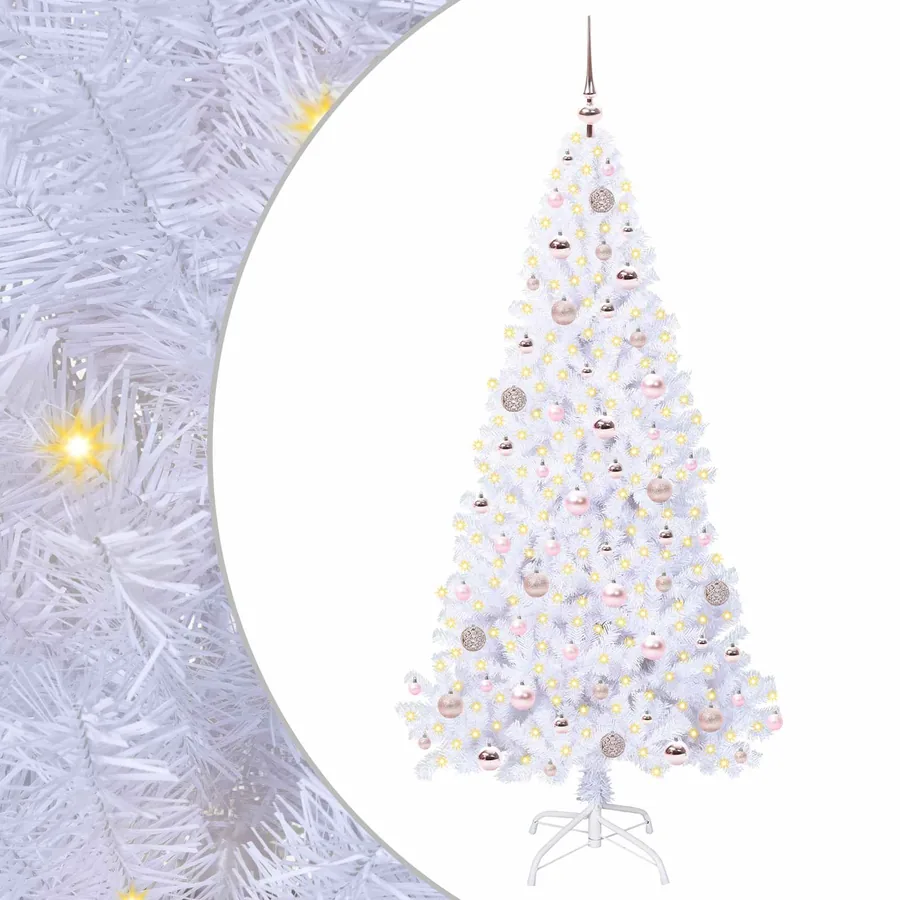Sapin de Noël artificiel avec 300 LED Blanc 180 cm PVC et Acier - 2