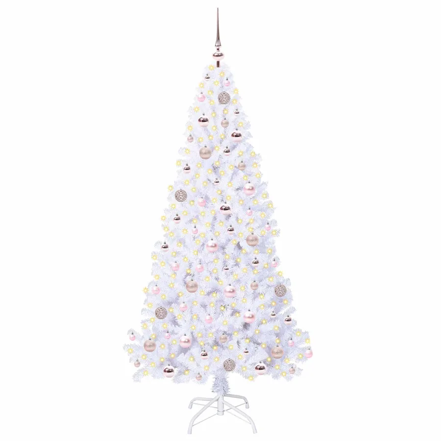 Sapin de Noël artificiel avec 300 LED Blanc 180 cm PVC et Acier - 3