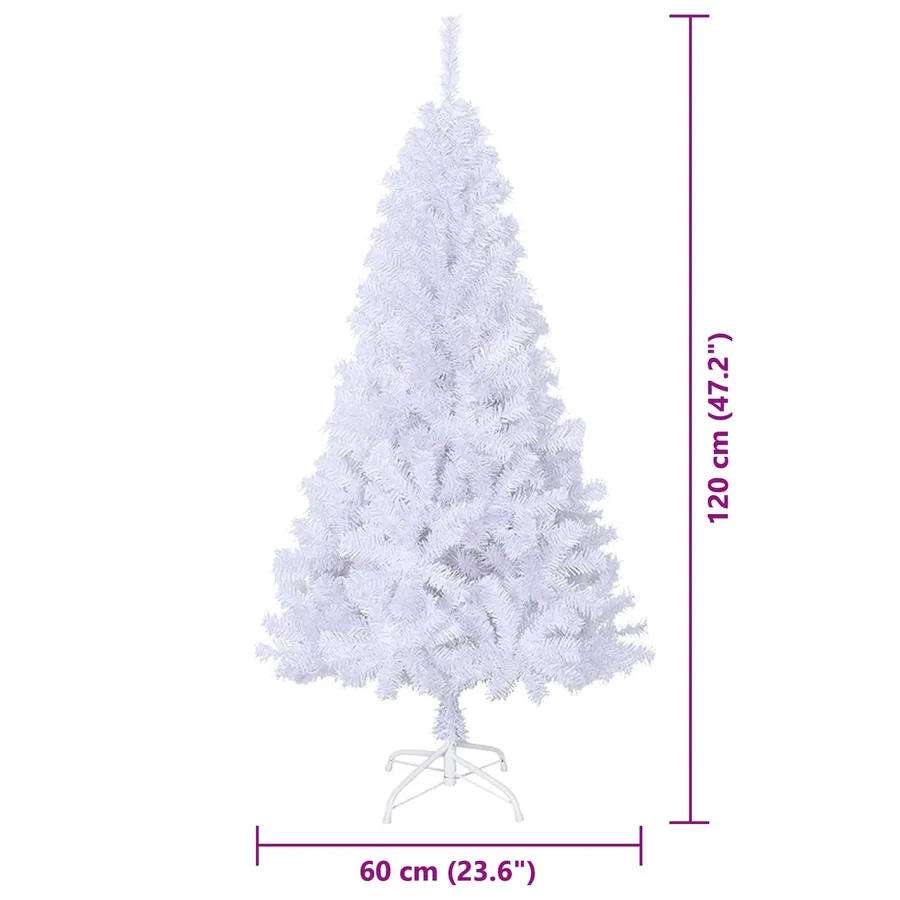 Sapin de Noël artificiel avec 150 LED Blanc 120 cm PVC et Acier - 16