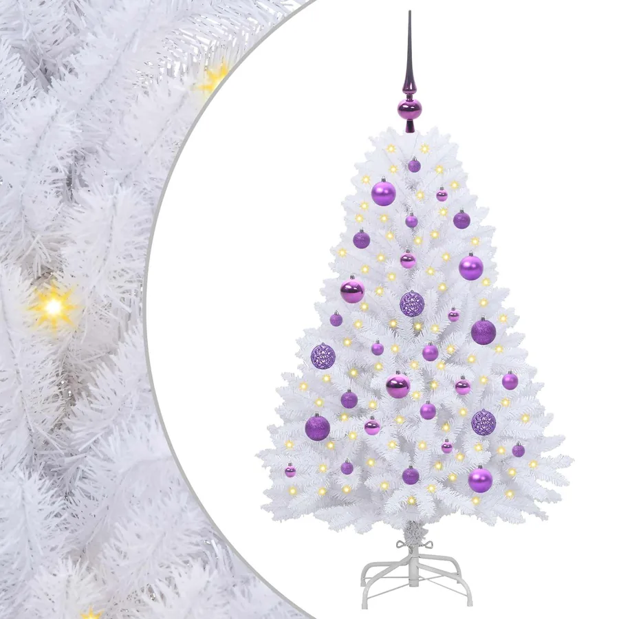 Sapin de Noël Artificiel à Branches Articulées Blanc 120 cm - 2