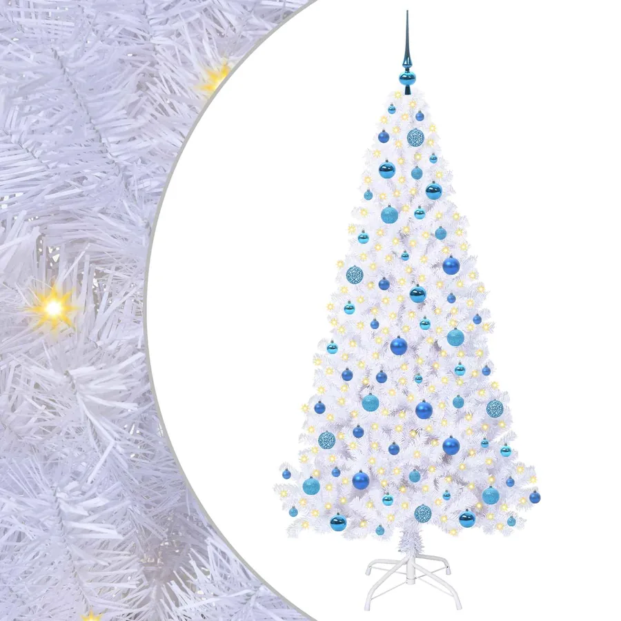 Sapin de Noël artificiel avec 300 LED Blanc 180 cm PVC et Acier - 2