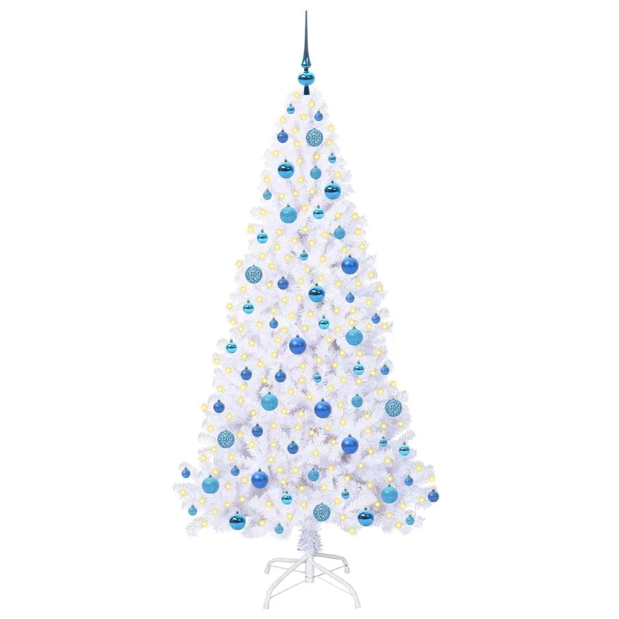 Sapin de Noël artificiel avec 300 LED Blanc 180 cm PVC et Acier - 3