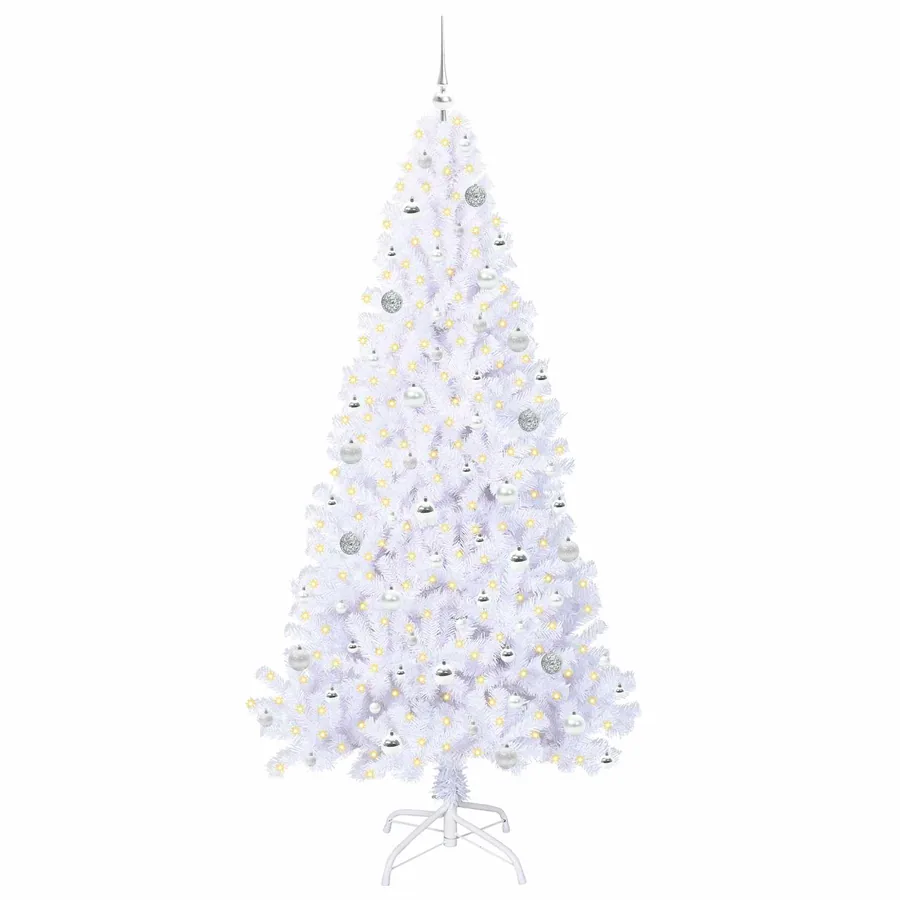 Sapin de Noël artificiel avec 300 LED Blanc 210 cm PVC et Acier - 3