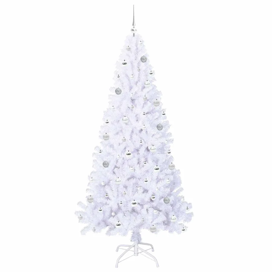 Sapin de Noël artificiel avec 300 LED Blanc 210 cm PVC et Acier - 4