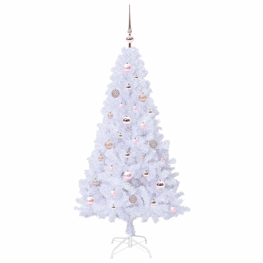 Sapin de Noël artificiel avec 150 LED Blanc 150 cm PVC et Acier - 4