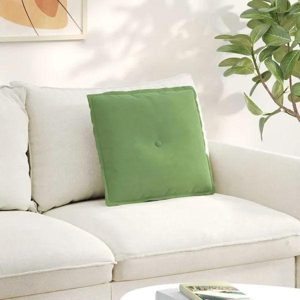 Coussin de Dos Vert clair 50 x 45 cm Tissu en velours côtelé