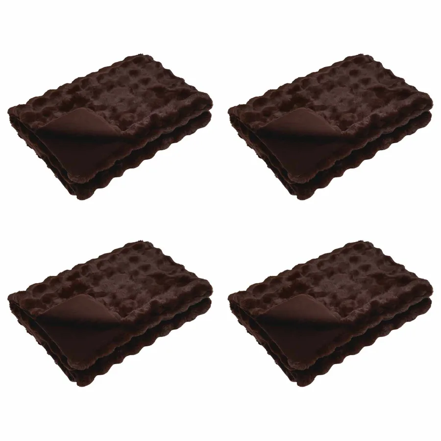 Couverture antidérapante en fausse de lapin Olite 4 pcs Camel - 2