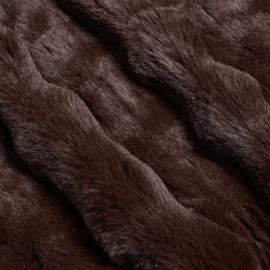 Couverture antidérapante en fausse de lapin Olite 4 pcs Camel - 9