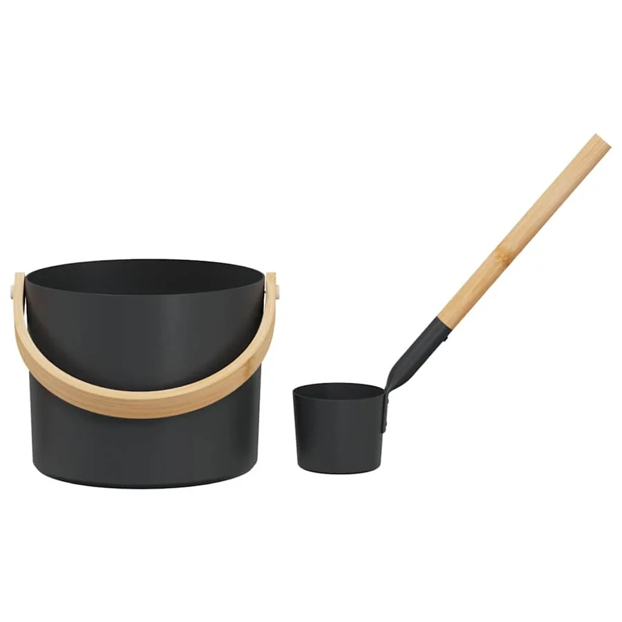 Ensemble d'accessoires de sauna 2 pcs Noir - 4