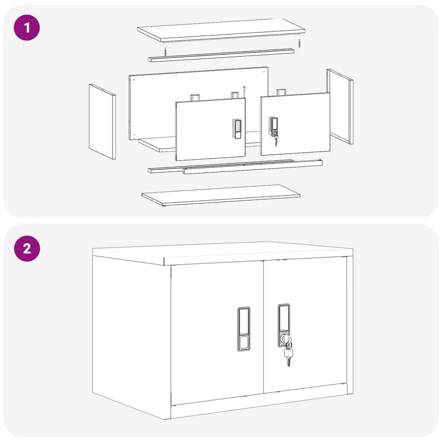 Armoire de rangement Rose 60 x 40 x 40 cm Acier - 11