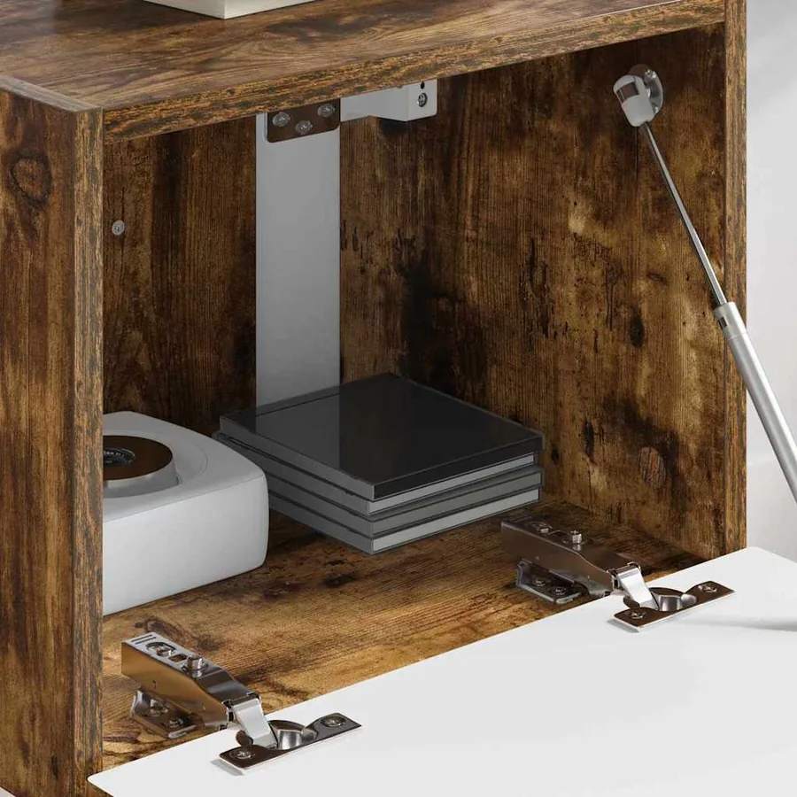 Meuble TV mural Chêne fumé 39 x 31 x 29,5 cm Bois d'ingénierie - 4