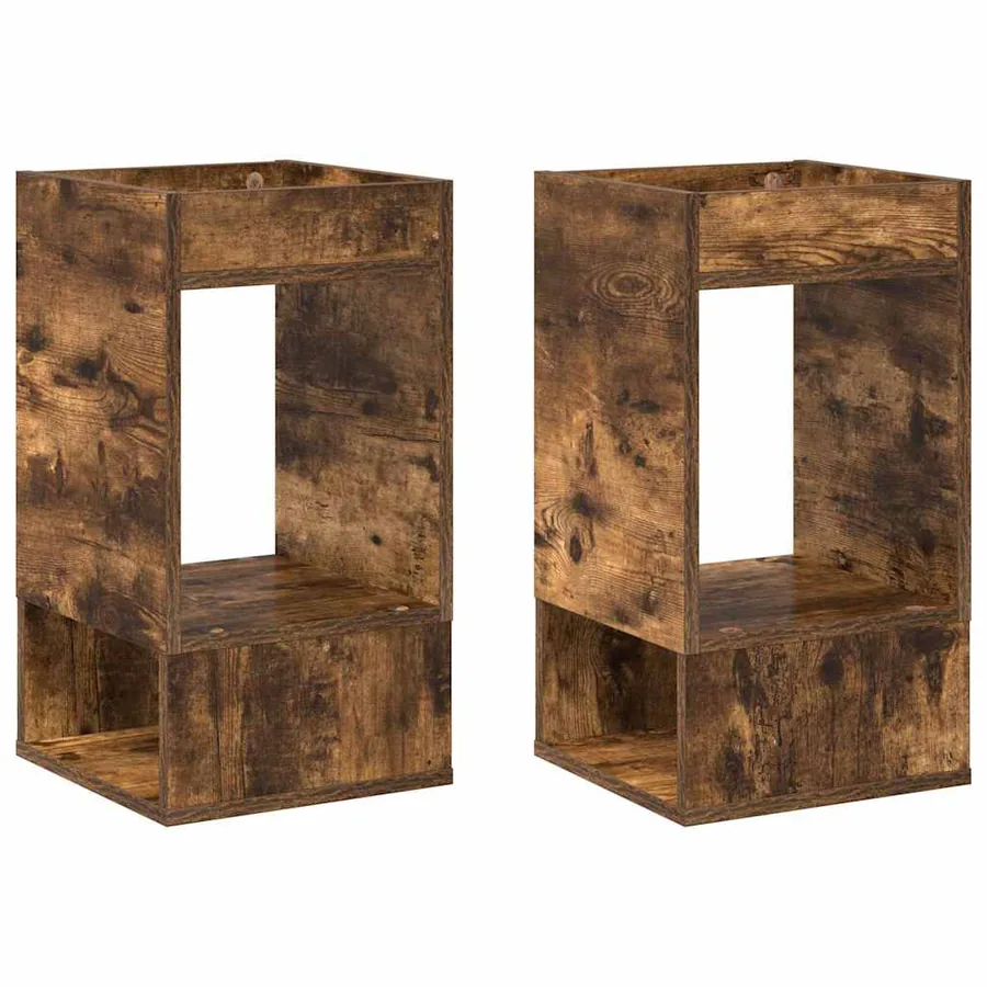 Table d'appoint 2 pcs Chêne fumé 30 x 30 x 56 cm - 2