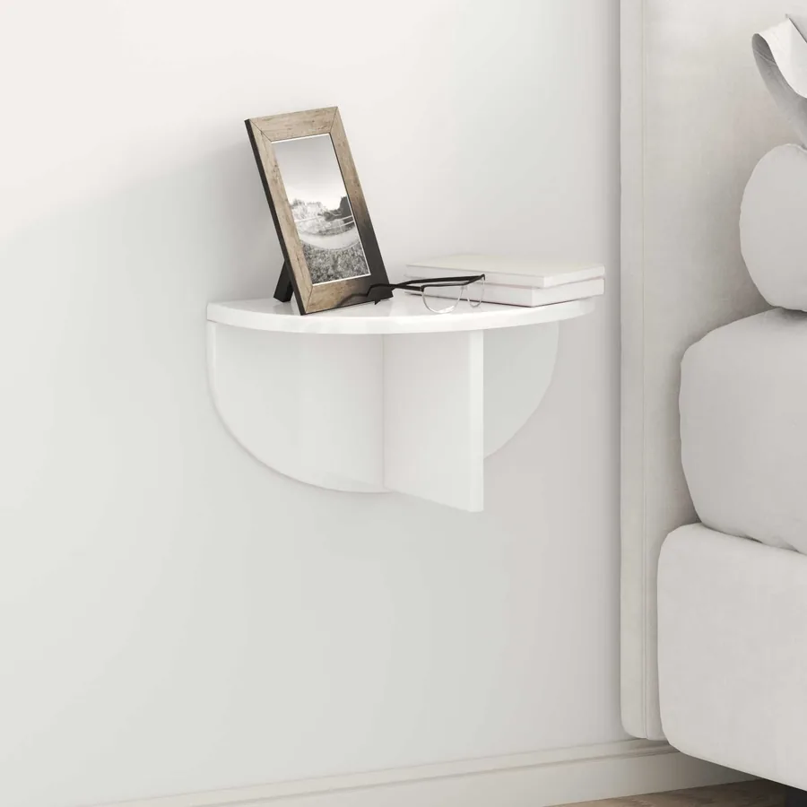 Étagère Murale 2 pcs Blanc brillant 38 x 19 x 19 cm
