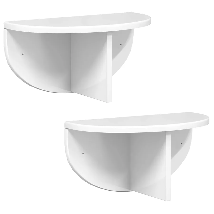 Étagère Murale 2 pcs Blanc brillant 38 x 19 x 19 cm - 2