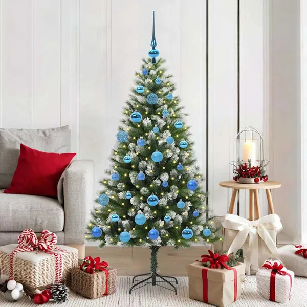 Sapin de Noël artificiel à charnière avec neige en flocons