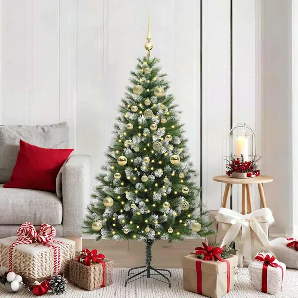 Sapin de Noël artificiel à charnière avec neige en flocons