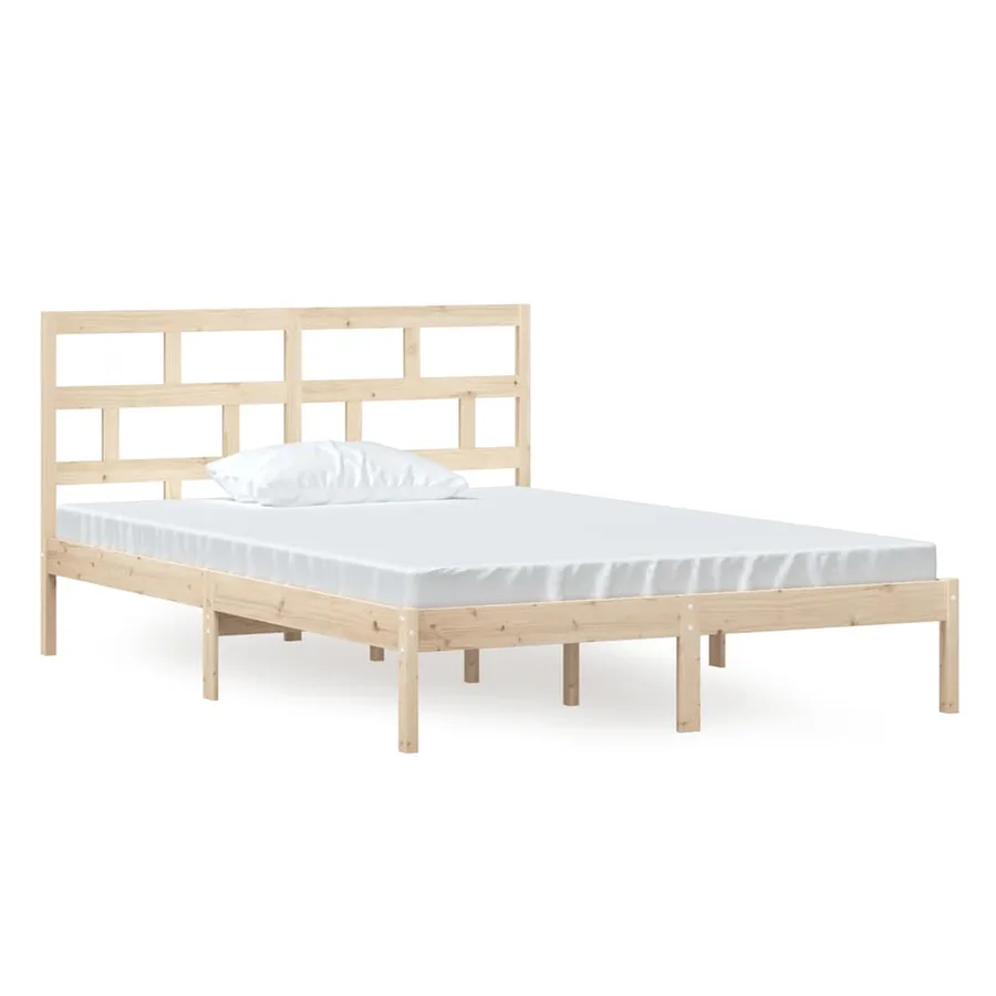 Cadre de lit sans matelas bois massif 140x200 cm - 2