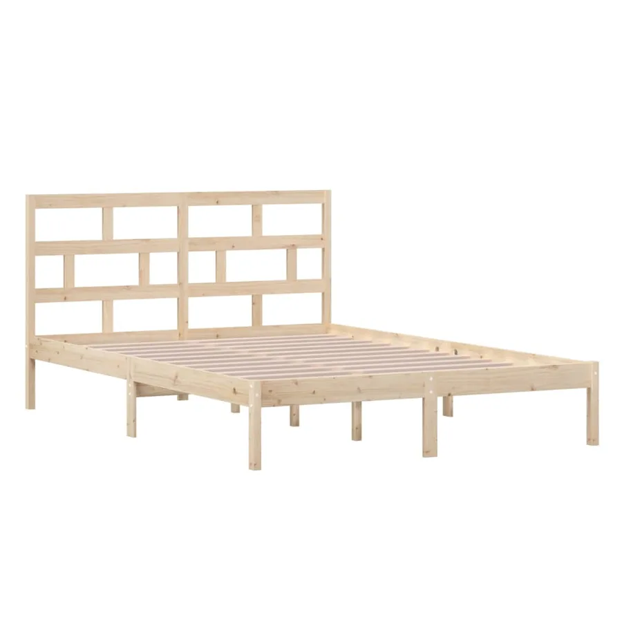 Cadre de lit sans matelas bois massif 140x200 cm - 3