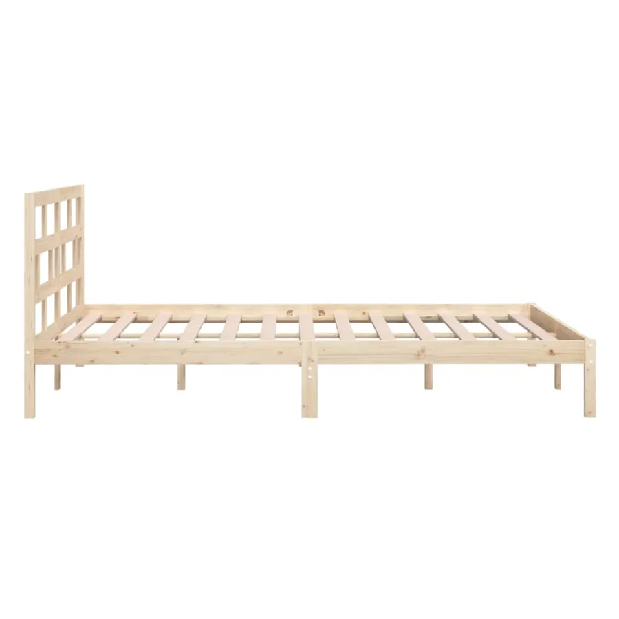 Cadre de lit sans matelas bois massif 140x200 cm - 5