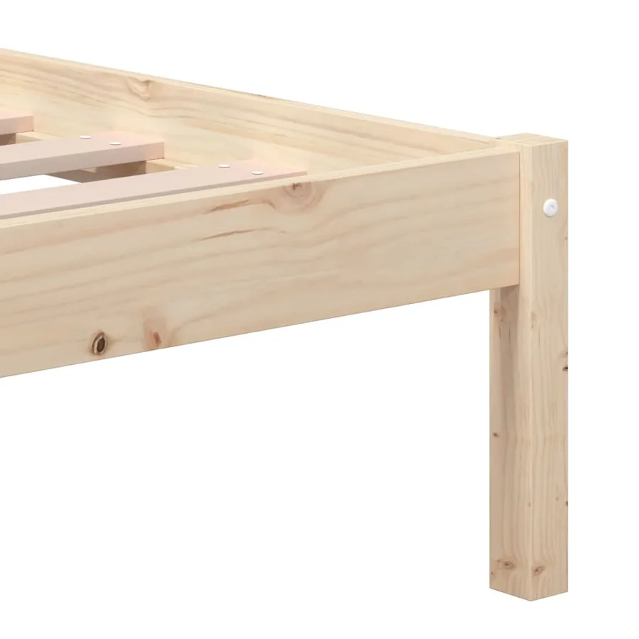 Cadre de lit sans matelas bois massif 140x200 cm - 6