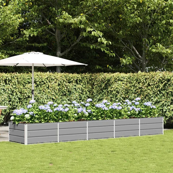 Jardinière Gris clair 400 x 80 x 45 cm Acier