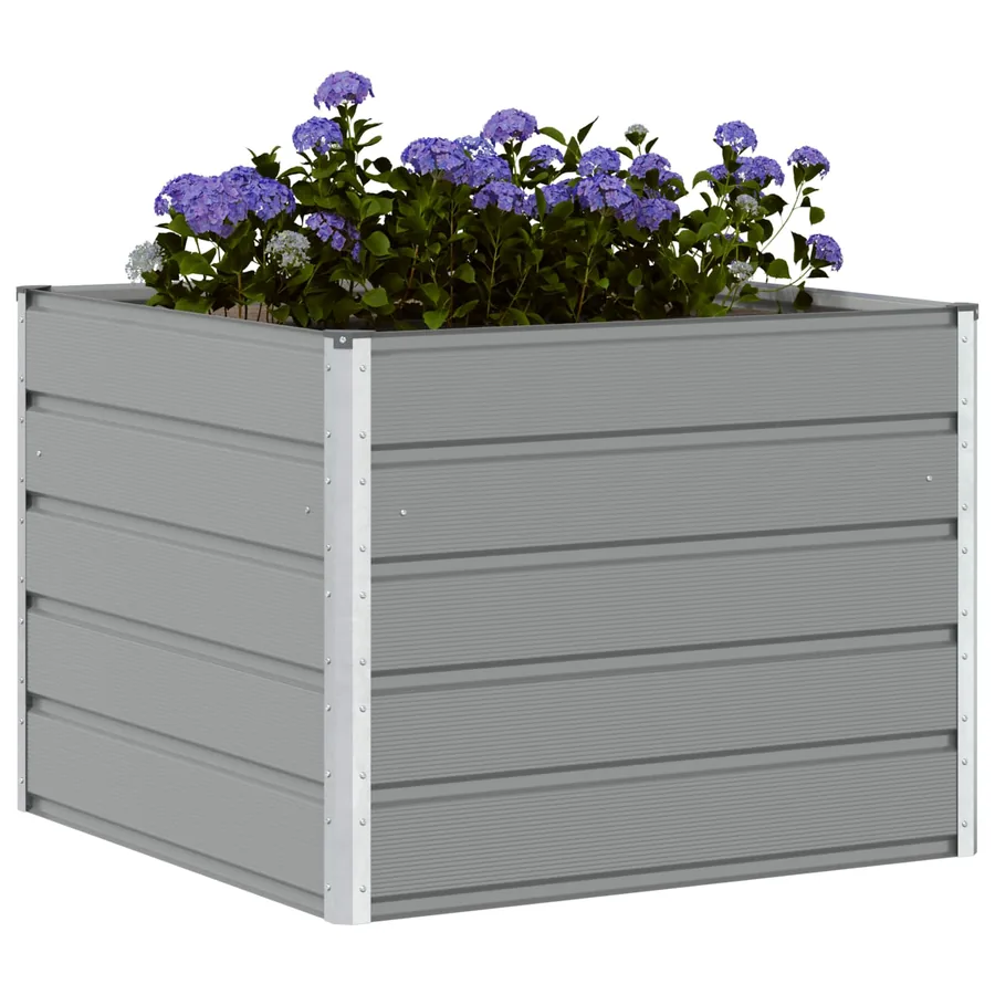 Jardinière Gris clair 100 x 100 x 75 cm Acier - 3