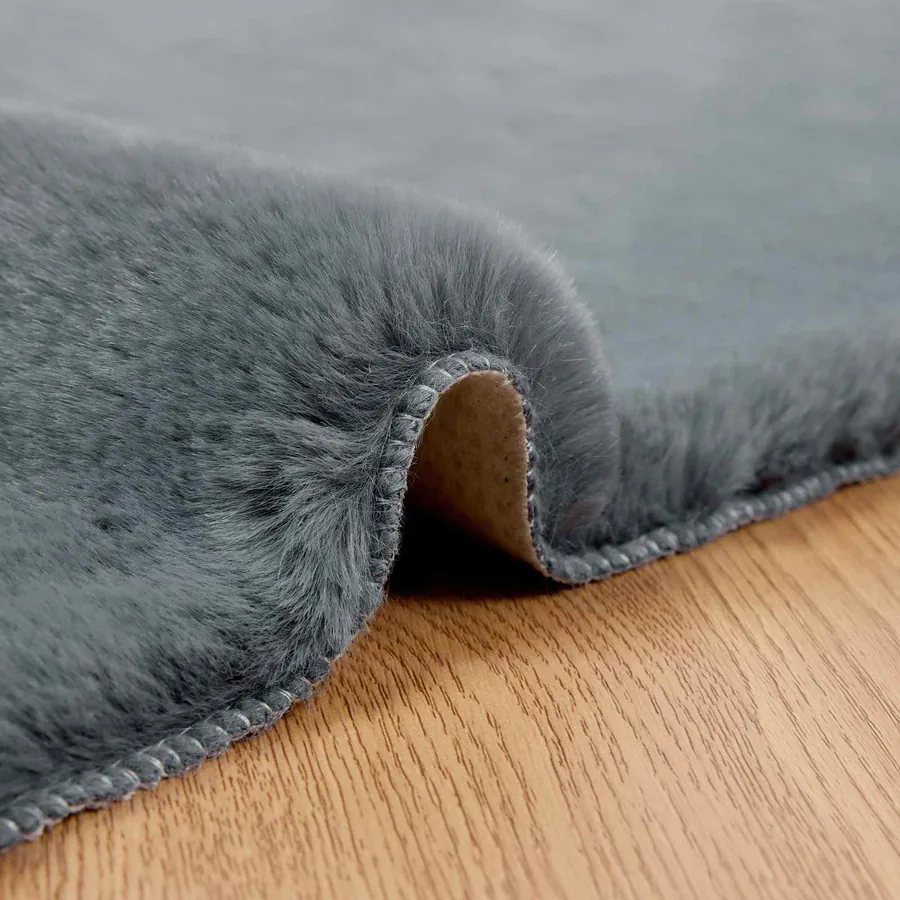 Tapis antidérapant en fausse de lapin OLITE Anthracite - 5