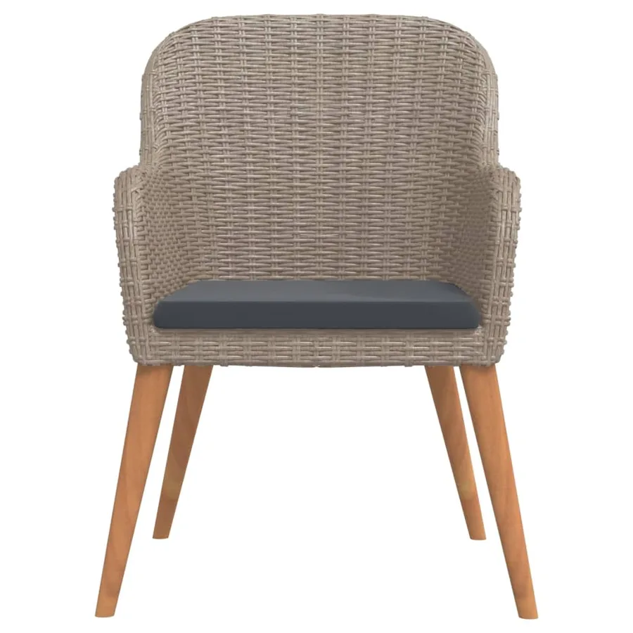 Ensemble à manger de jardin et coussins 5 pcs Marron - 4