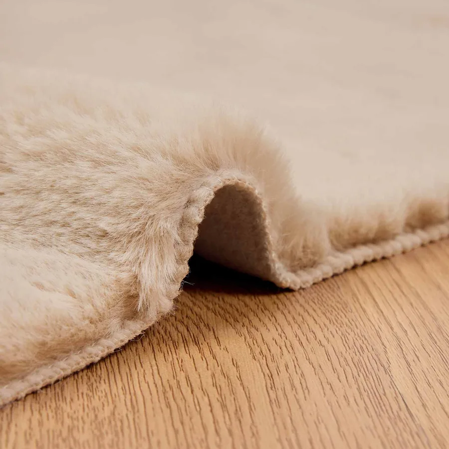 Tapis antidérapant en fausse de lapin OLITE Taupe 80 x 250 cm - 5