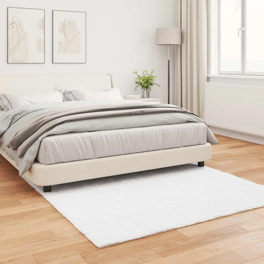 Tapis antidérapant en fausse de lapin OLITE Blanc 160 x 160 cm - 4