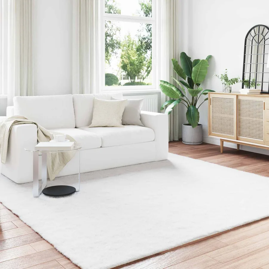 Tapis antidérapant en fausse de lapin OLITE Blanc 240 x 240 cm