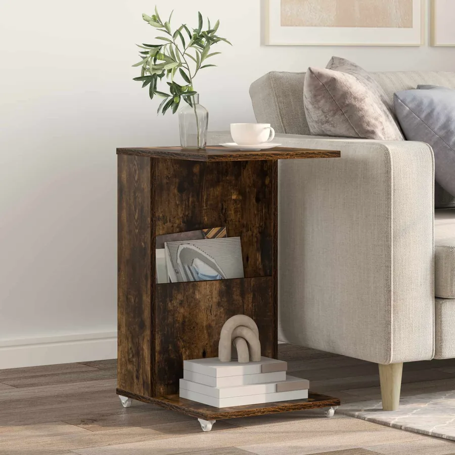Table d'appoint Chêne fumé 40 x 35 x 60 cm Bois d'ingénierie