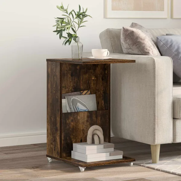 Table d'appoint Chêne fumé 40 x 35 x 60 cm Bois d'ingénierie