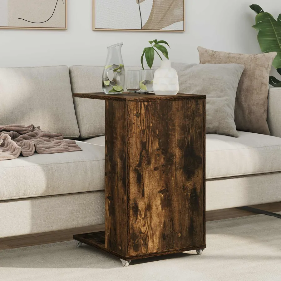 Table d'appoint Chêne fumé 40 x 35 x 60 cm Bois d'ingénierie - 4