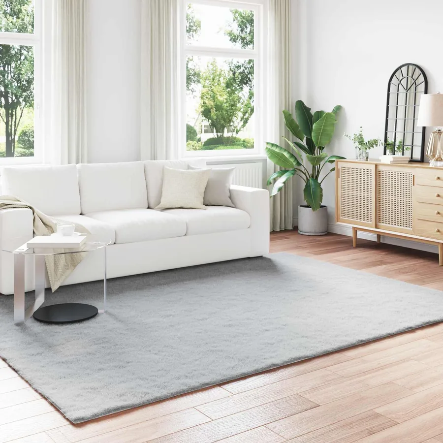 Tapis antidérapant en fausse de lapin OLITE Gris 200 x 280 cm