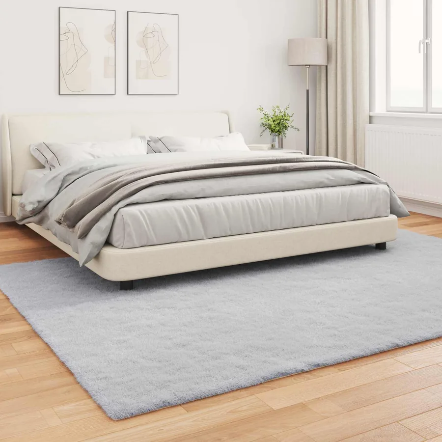 Tapis antidérapant en fausse de lapin OLITE Gris 200 x 280 cm - 4
