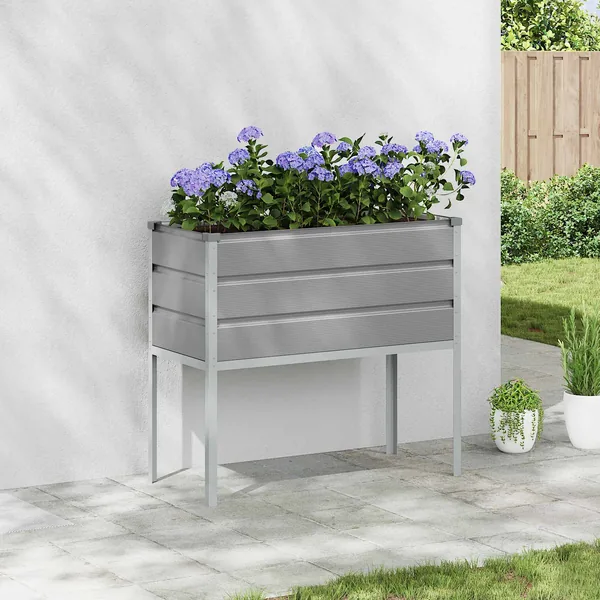 Jardinière Gris clair 100 x 45 x 90 cm Acier galvanisé