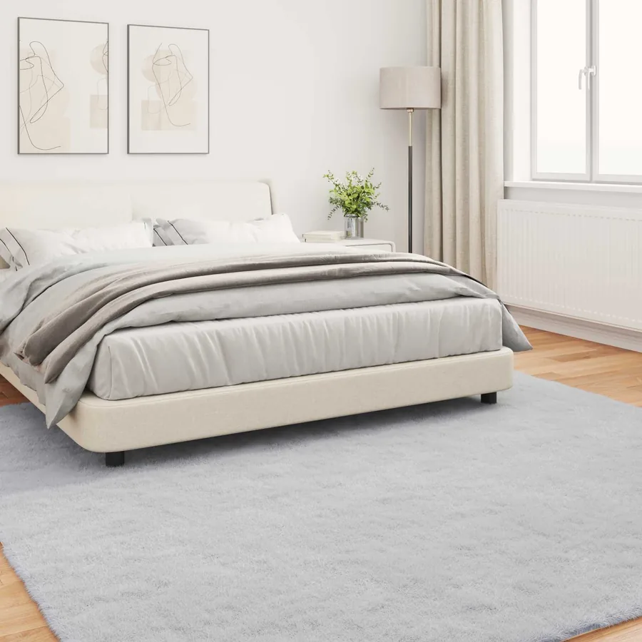 Tapis antidérapant en fausse de lapin OLITE Gris 240 x 240 cm - 4